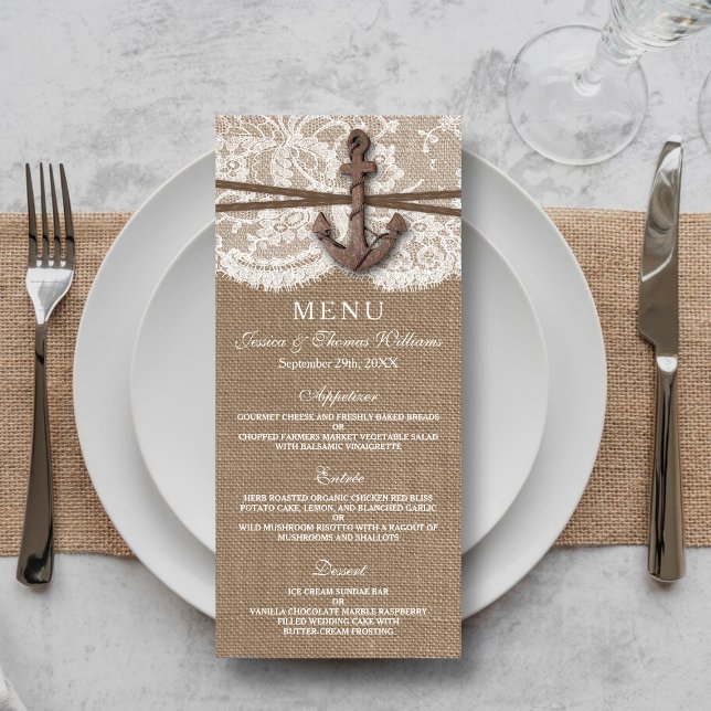 The Rustic Nautical Anchor Wedding Collection Menu (Creator Uploaded)