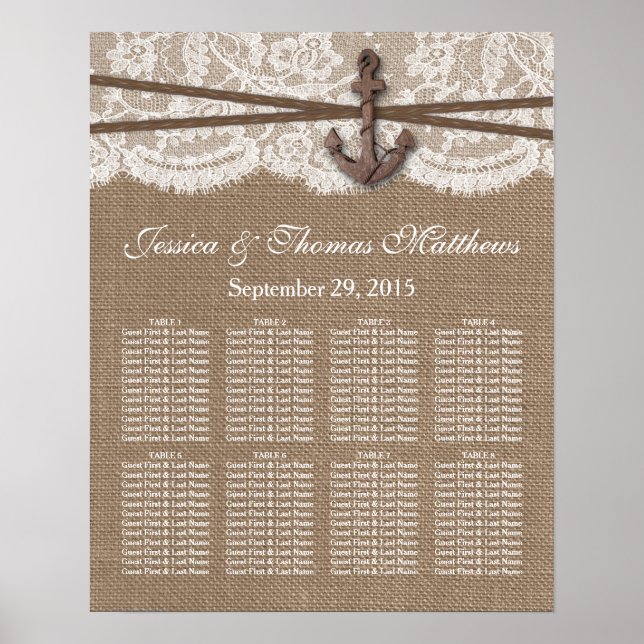 The Rustic Nautical Anchor Wedding Collection Poster (Front)