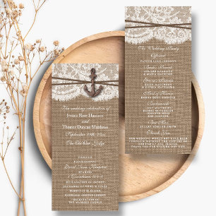 The Rustic Nautical Anchor Wedding Collection Programme