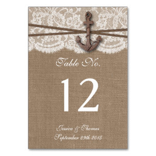 The Rustic Nautical Anchor Wedding Collection Table Number