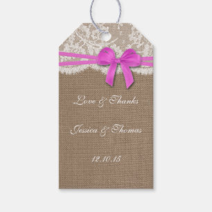 The Rustic Pink Bow Collection Tags