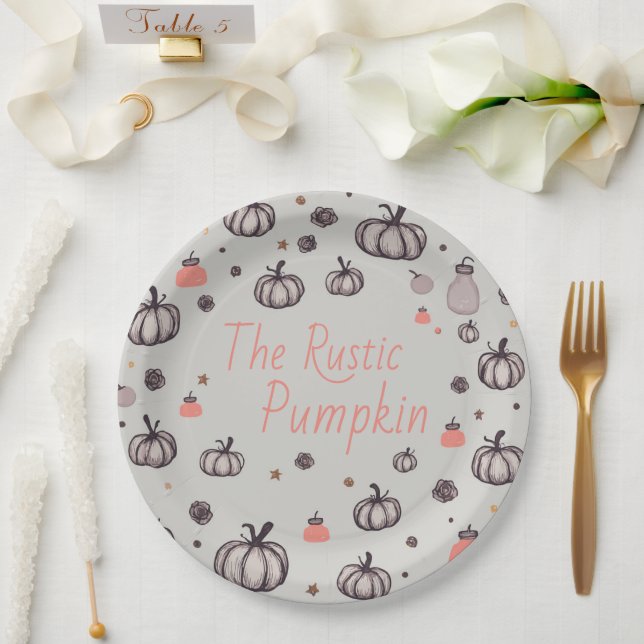 The Rustic Pumpkin Paper Plate (Wedding)