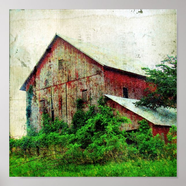The Rustic Red Barn Poster (Front)