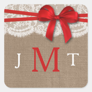 The Rustic Red Bow Wedding Collection Seals