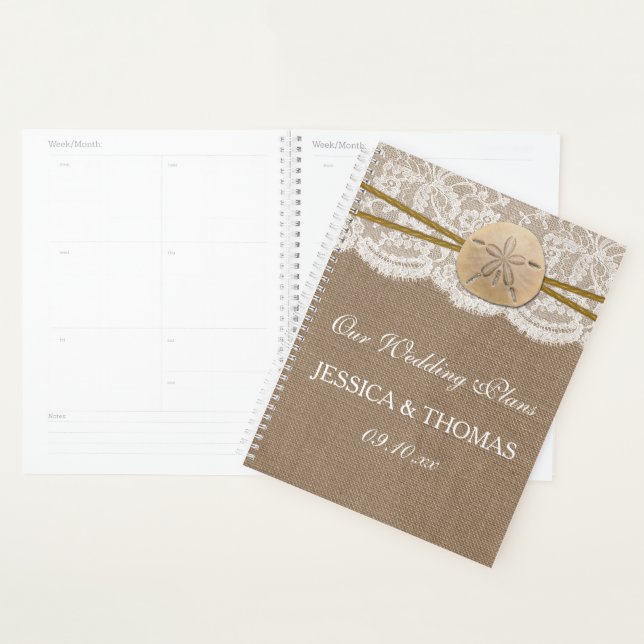 The Rustic Sand Dollar Beach Wedding Collection Planner (Display)