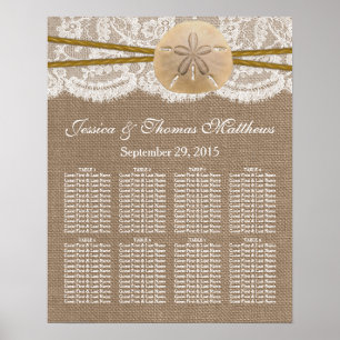 The Rustic Sand Dollar Beach Wedding Collection Poster