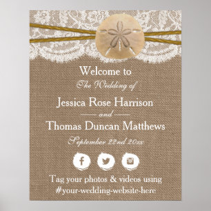 The Rustic Sand Dollar Beach Wedding Collection Poster