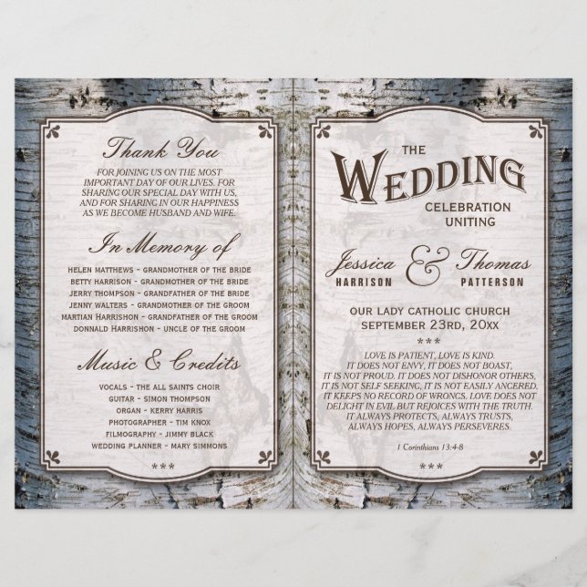 The Rustic Silver Birch Tree Wedding Collection (Front)