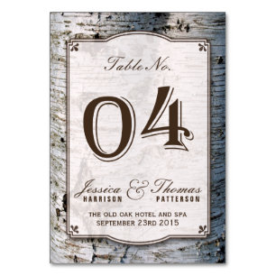 The Rustic Silver Birch Tree Wedding Collection 04 Table Number