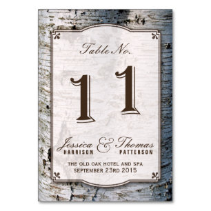 The Rustic Silver Birch Tree Wedding Collection 11 Table Number