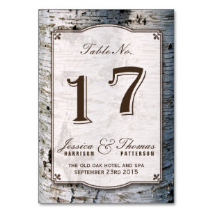 The Rustic Silver Birch Tree Wedding Collection 17 Table Number