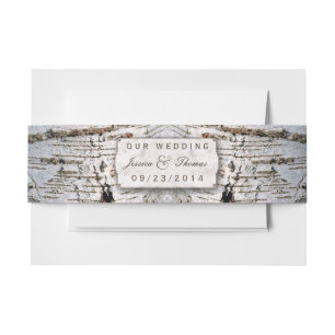 The Rustic Silver Birch Tree Wedding Collection Invitation Belly Band