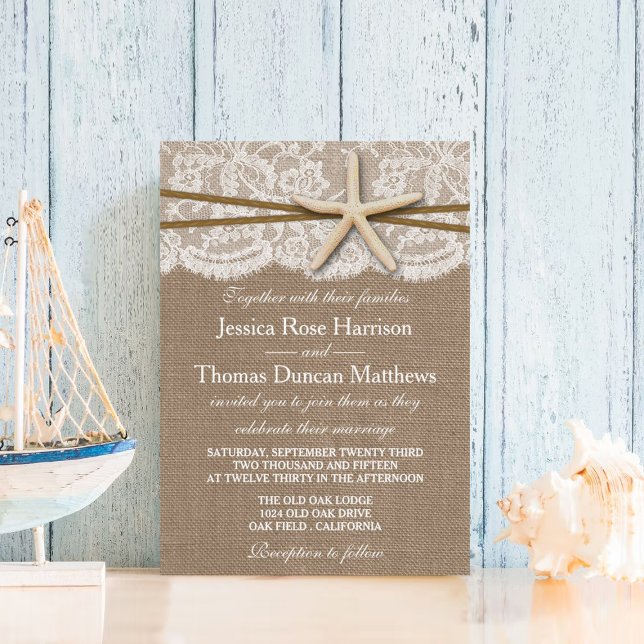 The Rustic Starfish Beach Wedding Collection Invitation (Creator Uploaded)