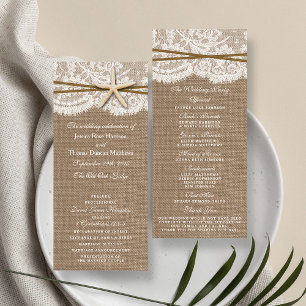 The Rustic Starfish Wedding Collection Programs Programme