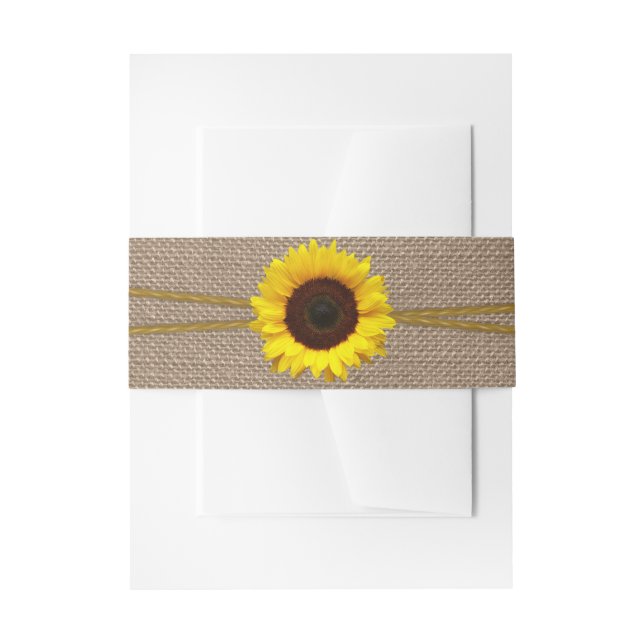 The Rustic Sunflower Wedding Collection Invitation Belly Band (Front Example)