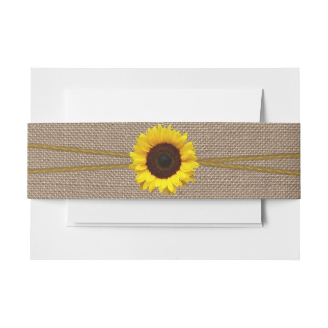 The Rustic Sunflower Wedding Collection Invitation Belly Band (Front Example)