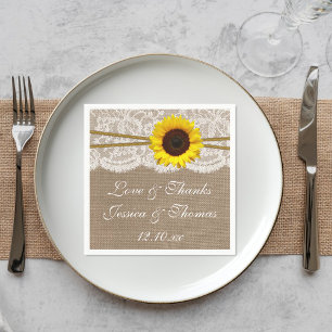 The Rustic Sunflower Wedding Collection Napkin