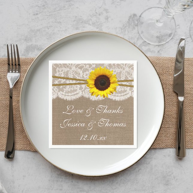 The Rustic Sunflower Wedding Collection Napkin (Creator Uploaded)