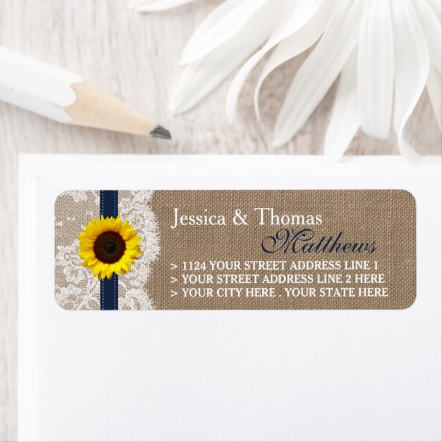 The Rustic Sunflower Wedding Collection - Navy (Insitu)
