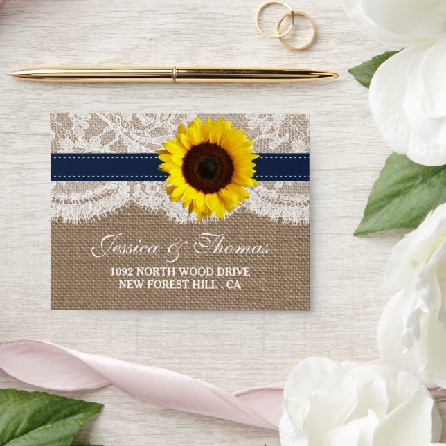 The Rustic Sunflower Wedding Collection - Navy Envelopes (Wedding)