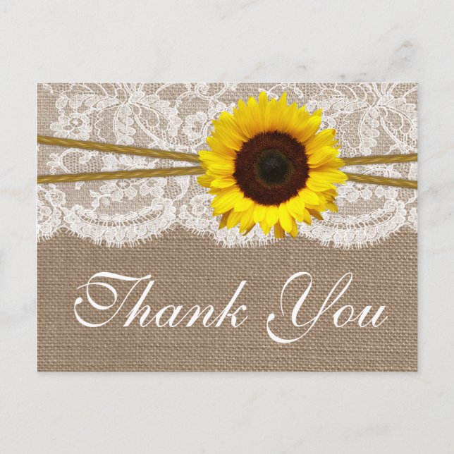The Rustic Sunflower Wedding Collection Postcard (Front)