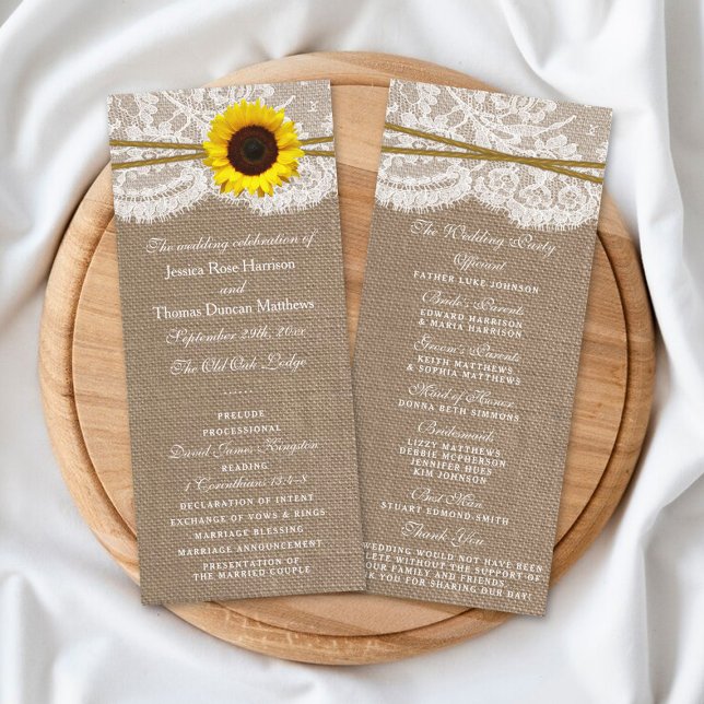 The Rustic Sunflower Wedding Collection Programs Rack Card (Creator Uploaded)