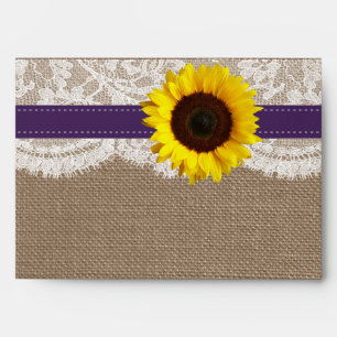 The Rustic Sunflower Wedding Collection - Purple Envelopes