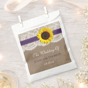 The Rustic Sunflower Wedding Collection - Purple Favour Bags