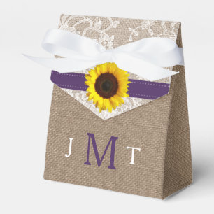 The Rustic Sunflower Wedding Collection - Purple Favour Box
