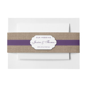 The Rustic Sunflower Wedding Collection - Purple Invitation Belly Band