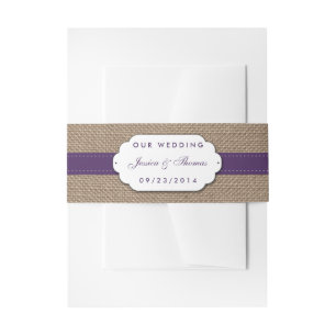 The Rustic Sunflower Wedding Collection - Purple Invitation Belly Band