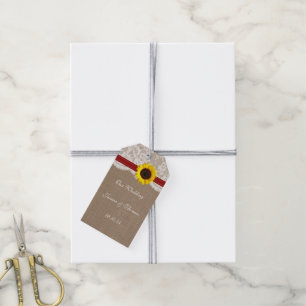 The Rustic Sunflower Wedding Collection - Red Gift Tags