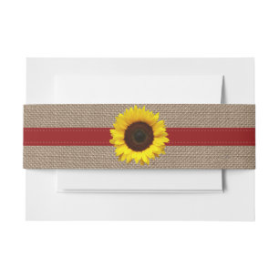 The Rustic Sunflower Wedding Collection - Red Invitation Belly Band