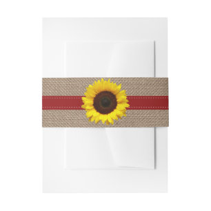 The Rustic Sunflower Wedding Collection - Red Invitation Belly Band