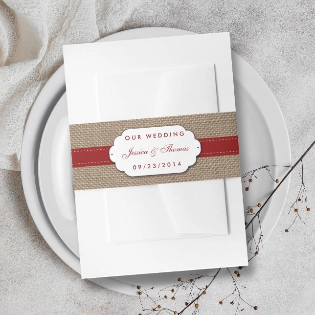 The Rustic Sunflower Wedding Collection - Red Invitation Belly Band (Creator Uploaded)