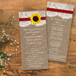 The Rustic Sunflower Wedding Collection - Red Programme