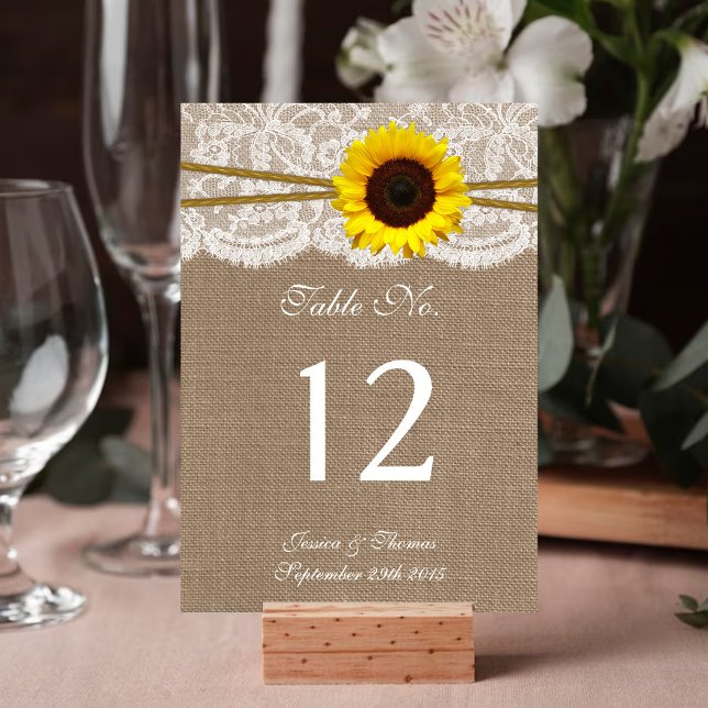The Rustic Sunflower Wedding Collection Table Number (Creator Uploaded)