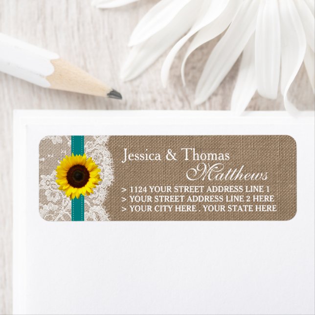 The Rustic Sunflower Wedding Collection - Teal (Insitu)