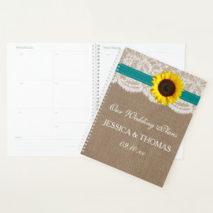 The Rustic Sunflower Wedding Collection - Teal Planner