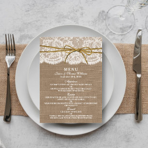 The Rustic Twine Bow Wedding Collection - Menu