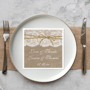 The Rustic Twine Bow Wedding Collection Napkin