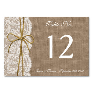 The Rustic Twine Bow Wedding Collection Table Number