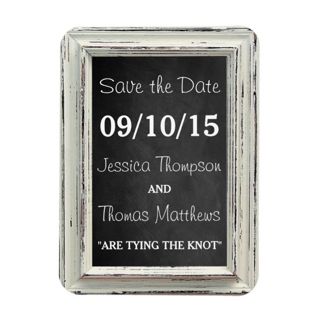 The Rustic White Frame & Burlap Wedding Collection Magnet (Vertical)