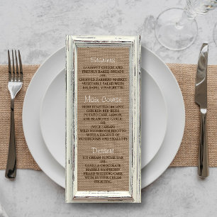 The Rustic White Frame & Burlap Wedding Collection Menu