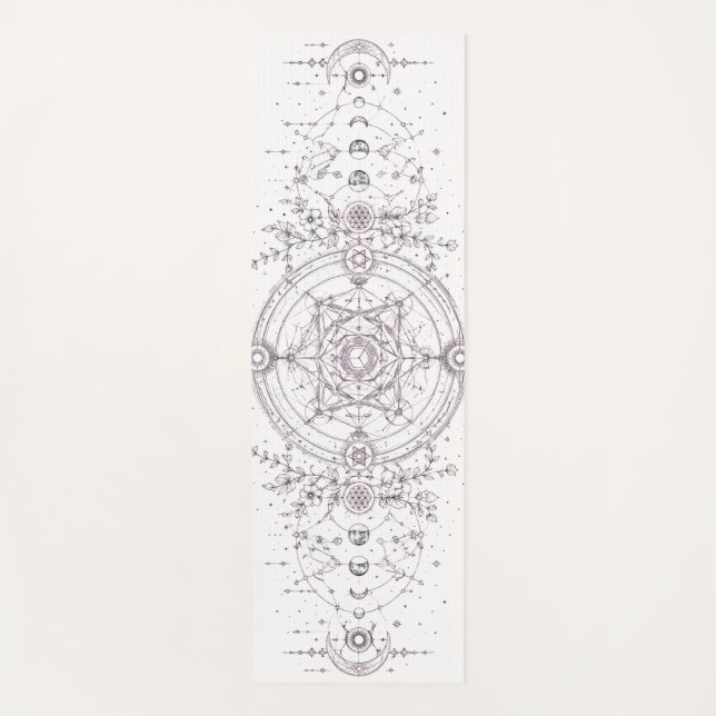 The Sacred Bloom – Celestial Sacred Geometry Yoga  Mat (Front)