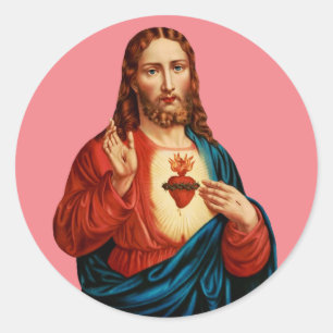 The Sacred Heart of Jesus Classic Round Sticker