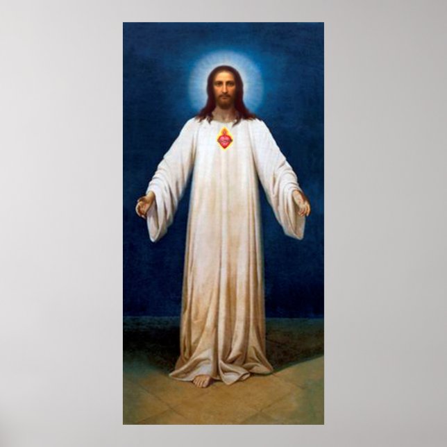The Sacred Heart of Jesus Devotional Image. Poster (Front)