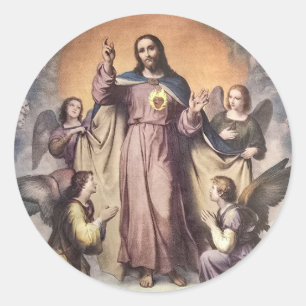The Sacred Heart of Jesus Enthroned in Glory Classic Round Sticker