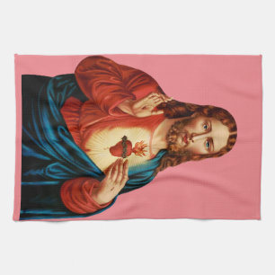 The Sacred Heart of Jesus Tea Towel
