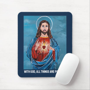 The Sacred Heart Painting by Alfred Fox Mouse Pad